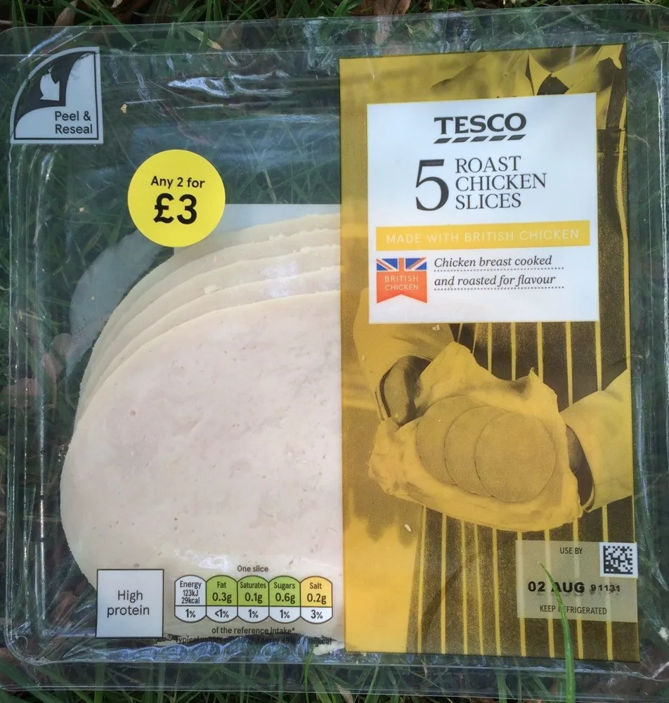Roast chicken slices