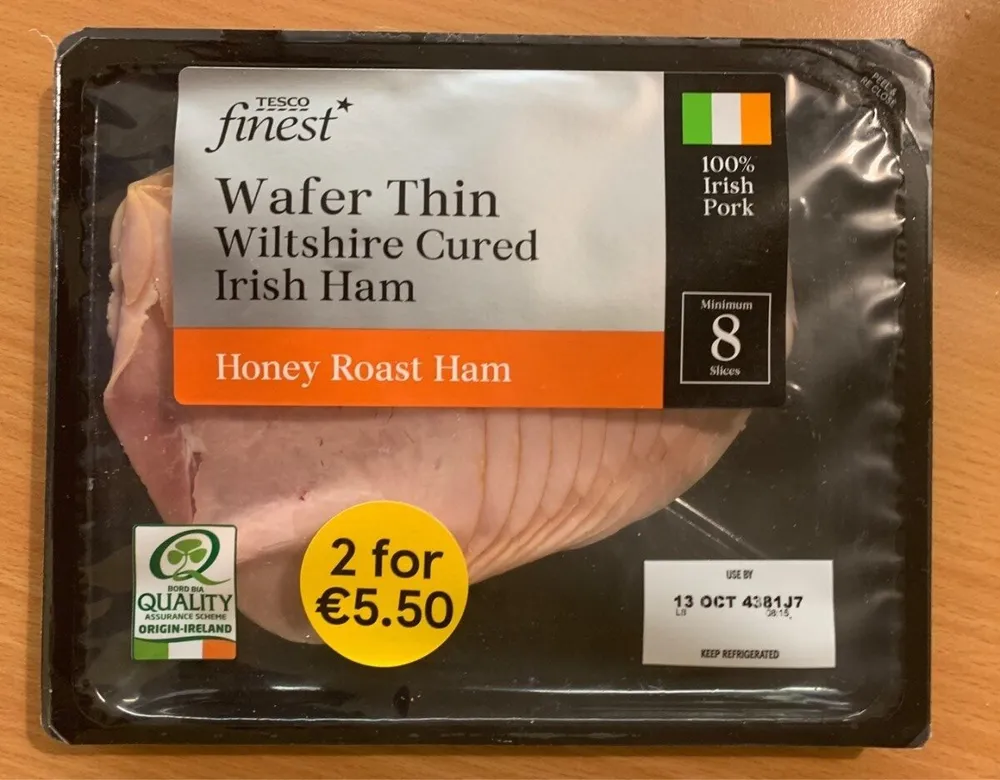 Wafer thin Wiltshire cured Irish Ham