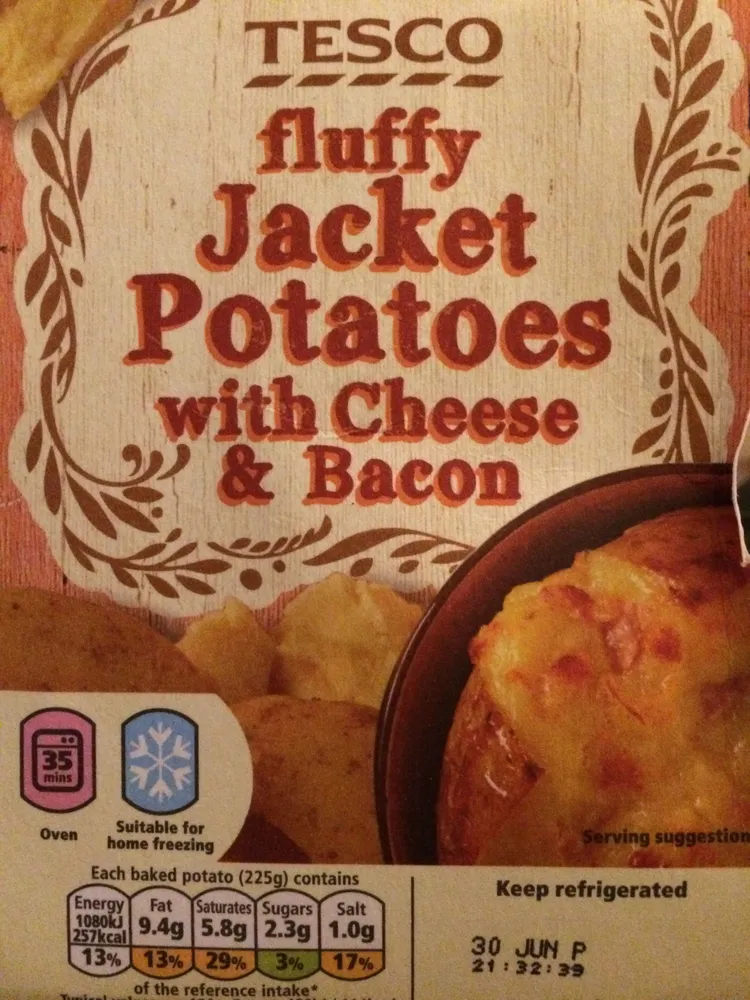 Fluffy Jacket Potatoes with Cheese and Bacon