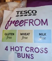 TESCO freeFROM 4 HOT CROSS BUNS