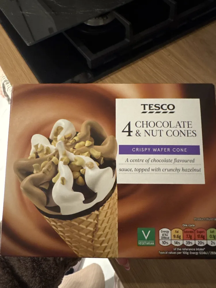 Chocolate and nuts cones