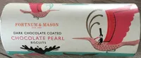 Dark chocolate coated chocolate pearl biscuits