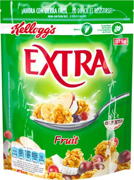 Crujientes cereales de desayuno con fruta