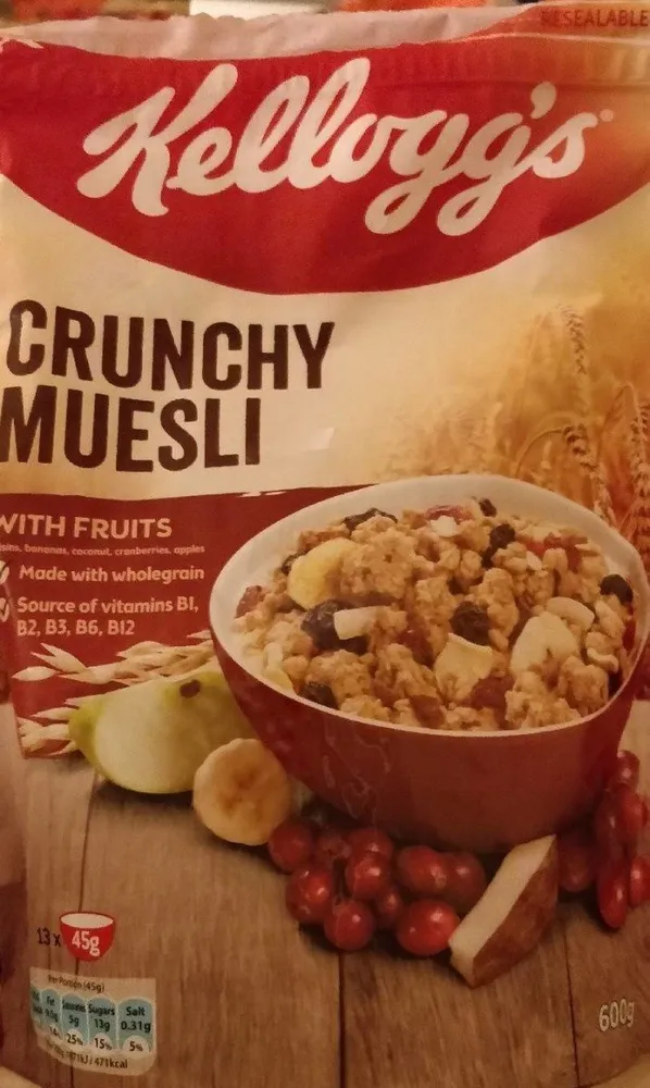 Kelloggs granola mixed fruit with coconut