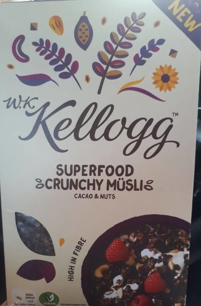 W.K Kellogg Superfood Crunchy Müsli Cacao & Nuts