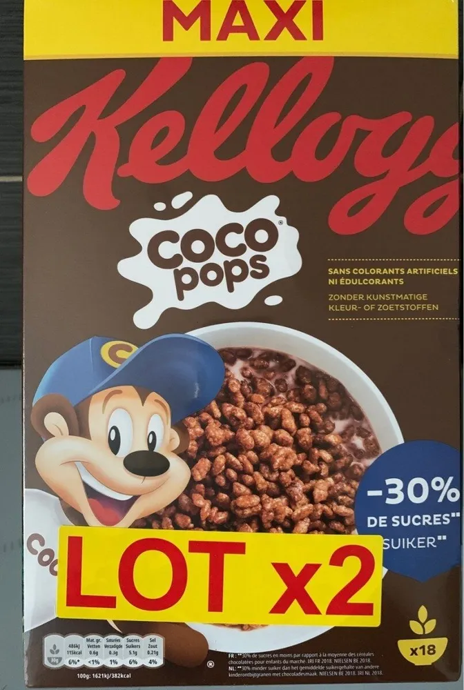 Céréales Coco Pop's Original Kellogg's - 2x550g