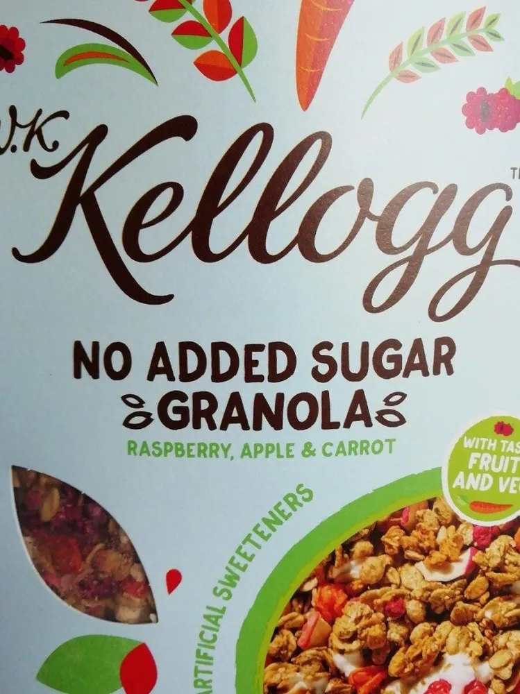 No added sugar Granola raspberry apple and carrot