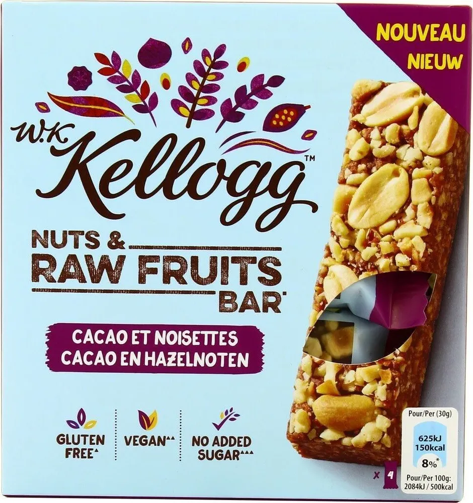 Nuts & Raw Fruits Bar Cacao et noisettes