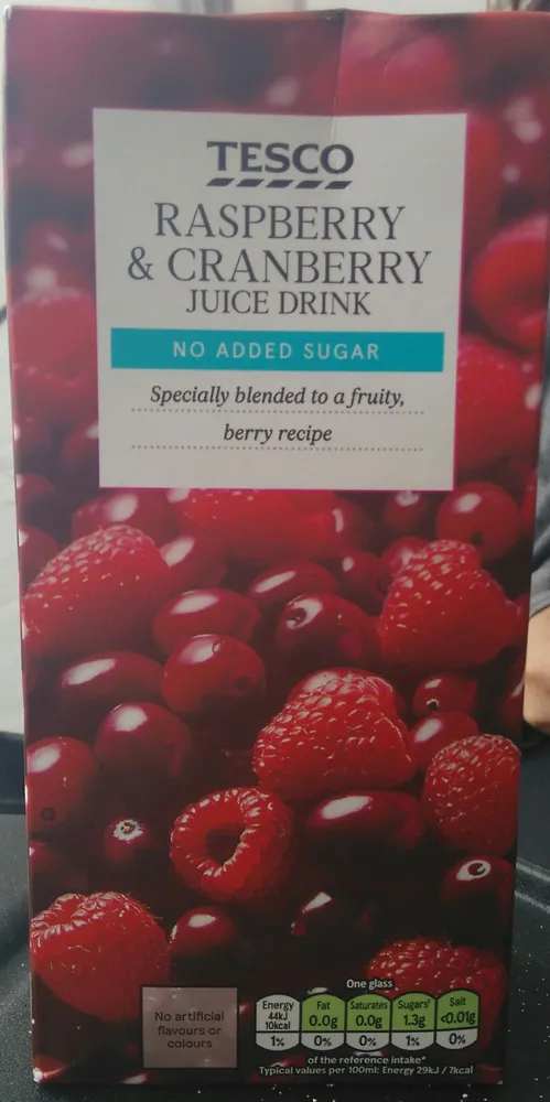 Raspberry & cranberry juice drink