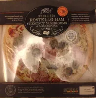 Wood fired rostello ham, chestnut mushrooms & mascarpone 12'' pizza