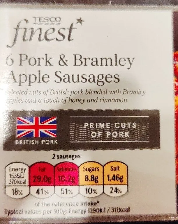 Pork & bramley apple sausages