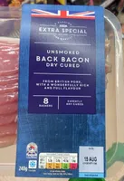 Unsmoked bacon dry cured