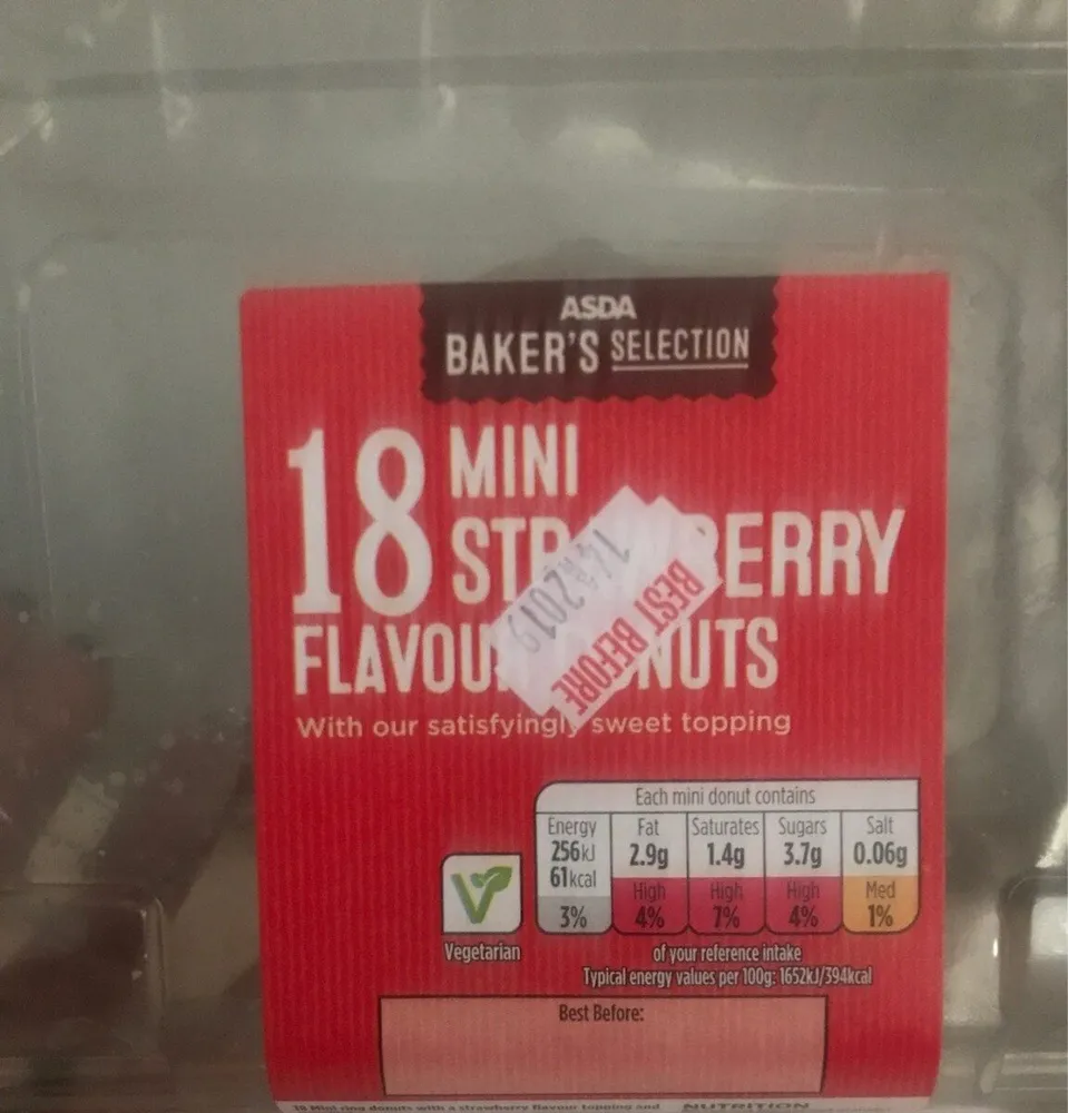 Mini strawberry flavour donuts