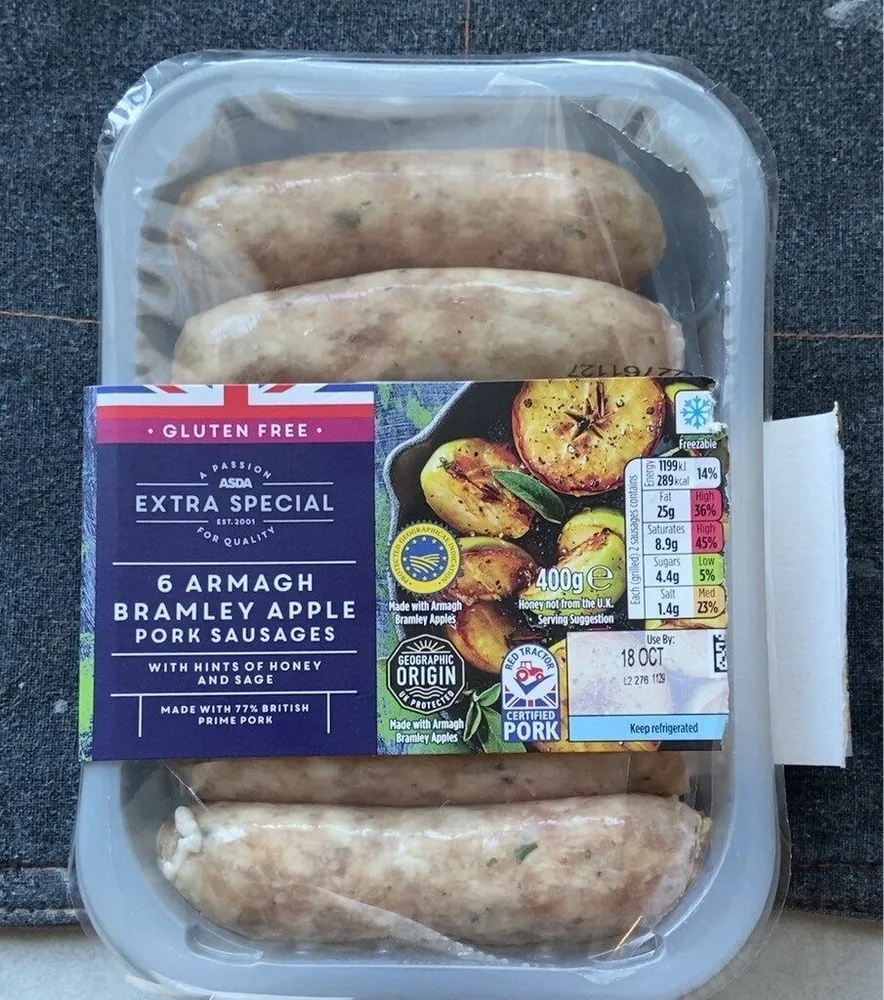 Armagh braru apple pork sausages