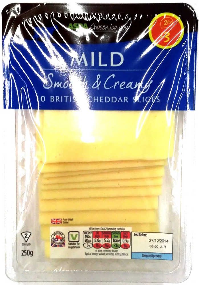 Sliced Mild British Cheddar - Smooth and Creamy