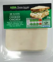 Slices cooked chicken