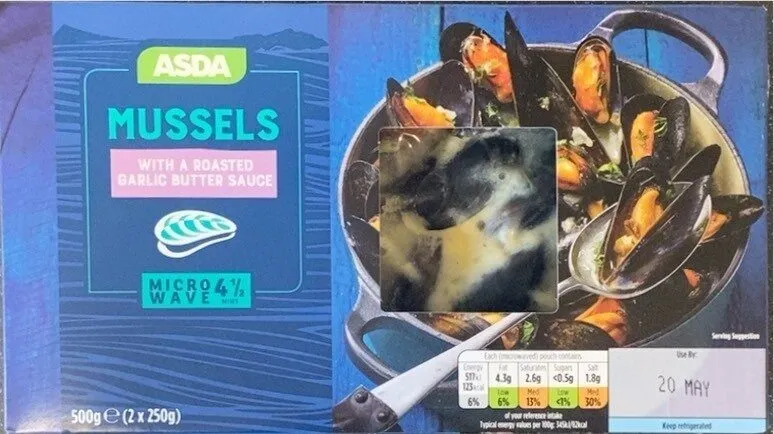 ASDA Mussels with a roasted butter sauce