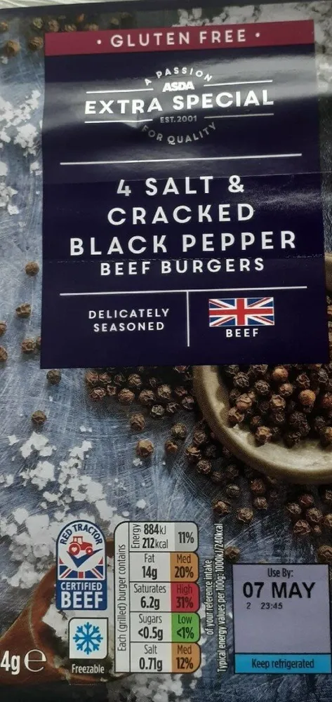 4 salt & cracked black pepper burgers