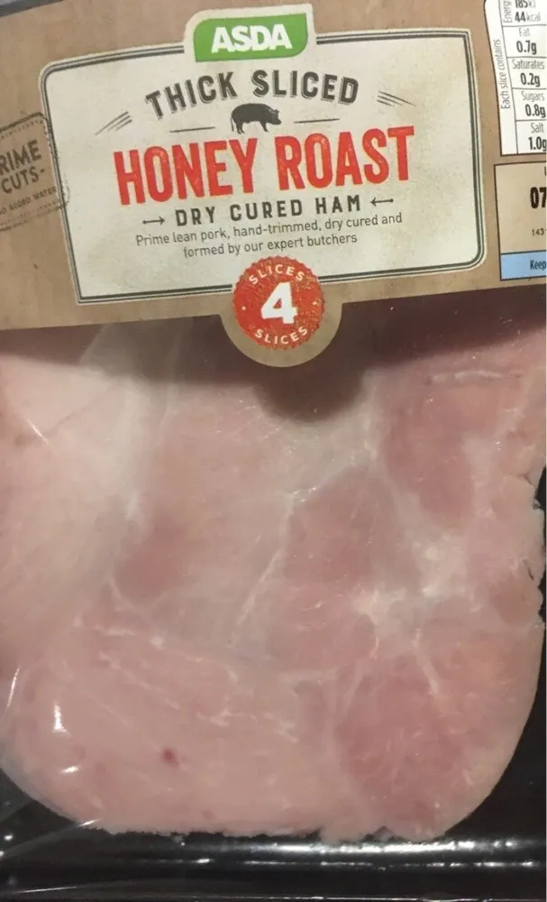 Thick sliced honey roast dry cured ham