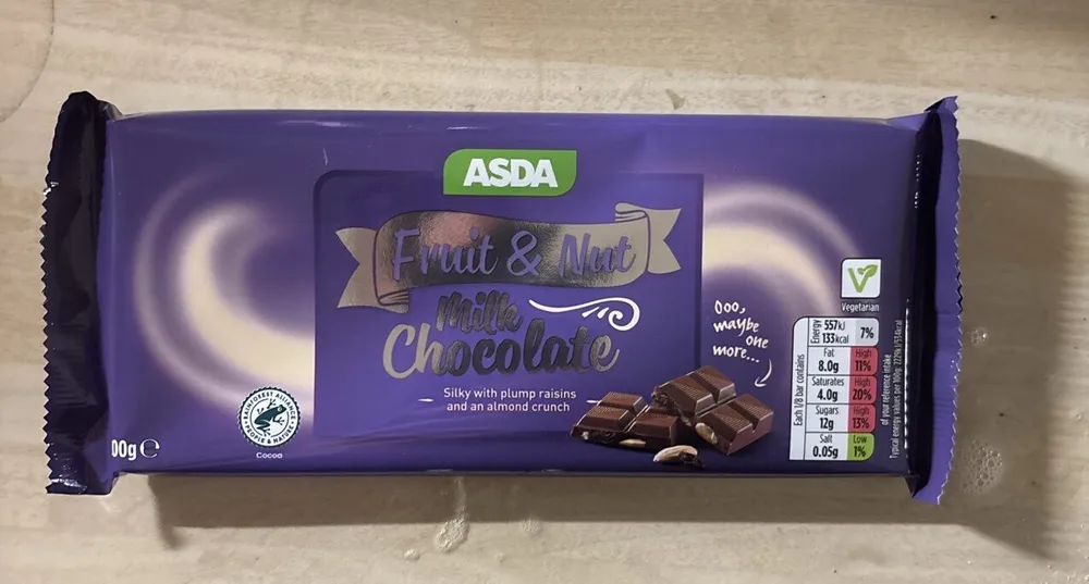 asda fruit & nut chocolate
