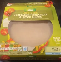 Vegetable, mozzarella & pesto quiche