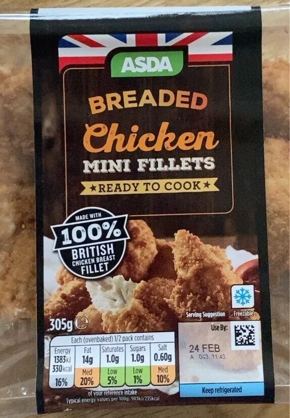 breaded chicken mini fillets