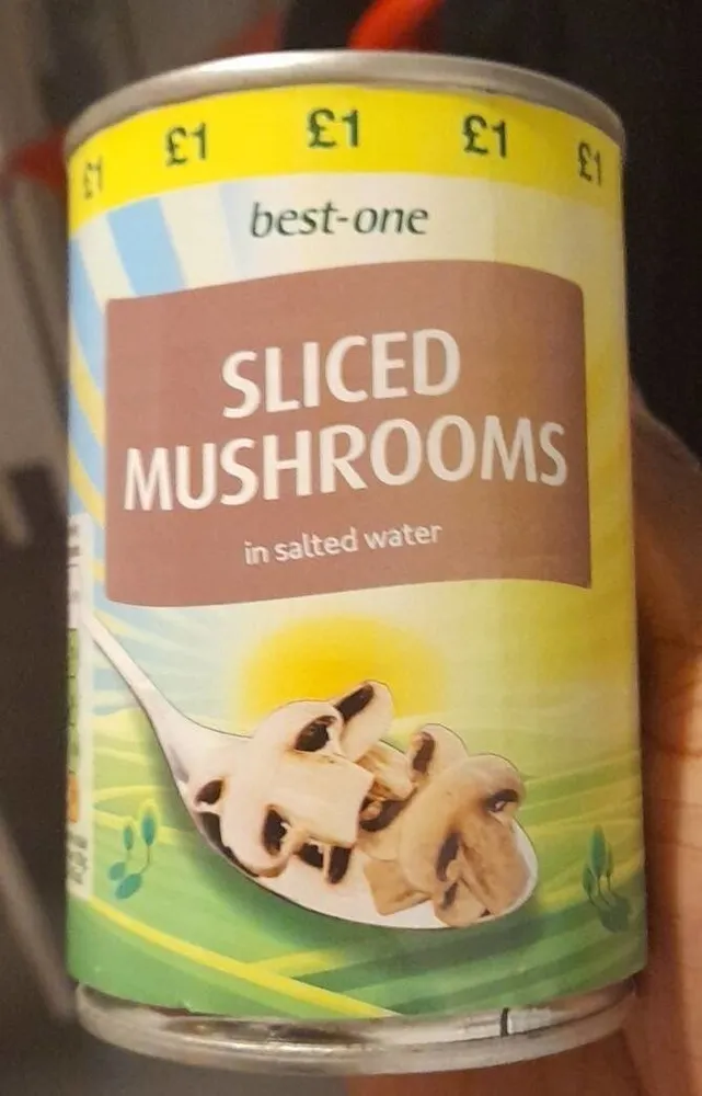 Sliced mushrooms in salted water