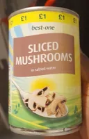 Sliced mushrooms in salted water