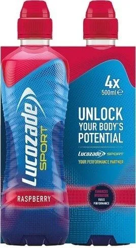4x 500ml ISOTONIC SPORTS DRINK Lucozade SPORT RASP
