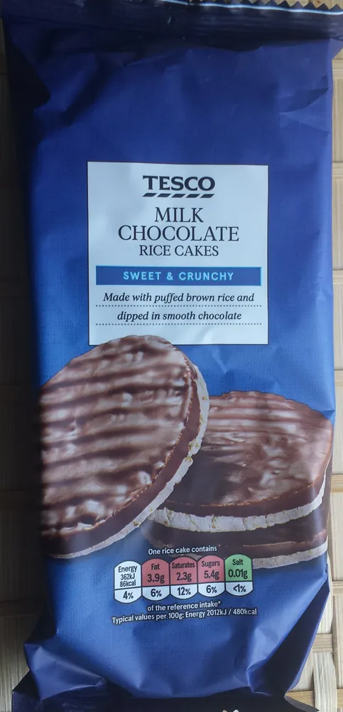 Milk chocolate rice cakes