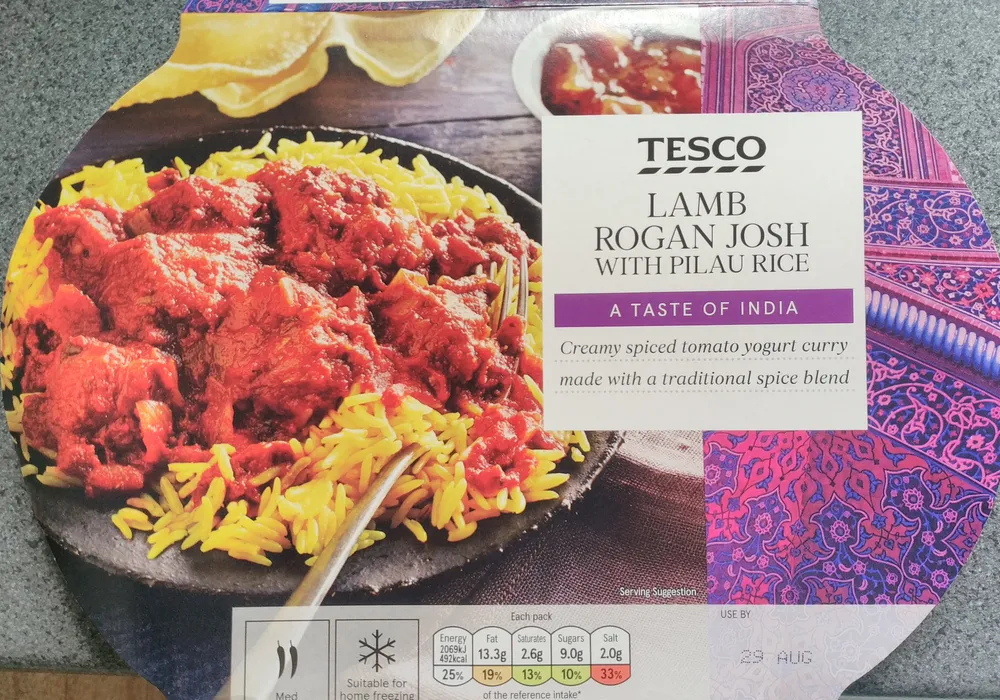Lamb rogan josh with pilau rice
