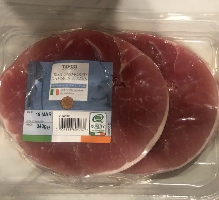 irish unsmoked gammon steaks