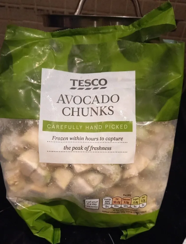 Frozen avocado chunks