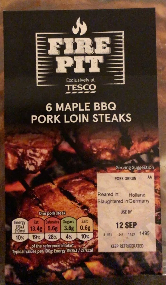 Maple bbq pork loin steaks