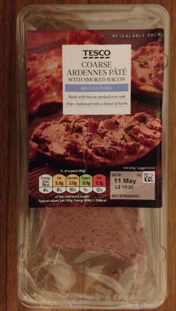 Coarse Ardennes Pâté with Smoked Bacon
