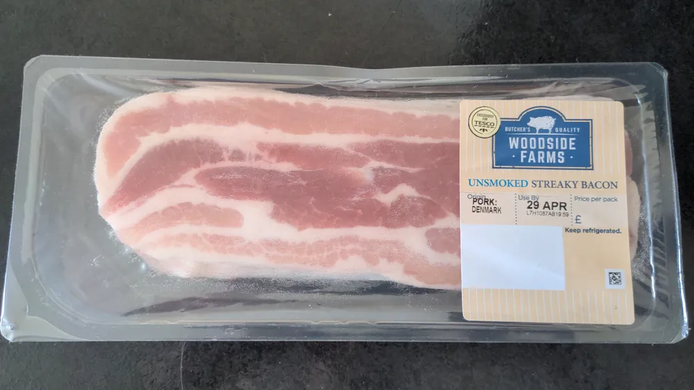 Woodside Unsmoked Streaky Bacon
