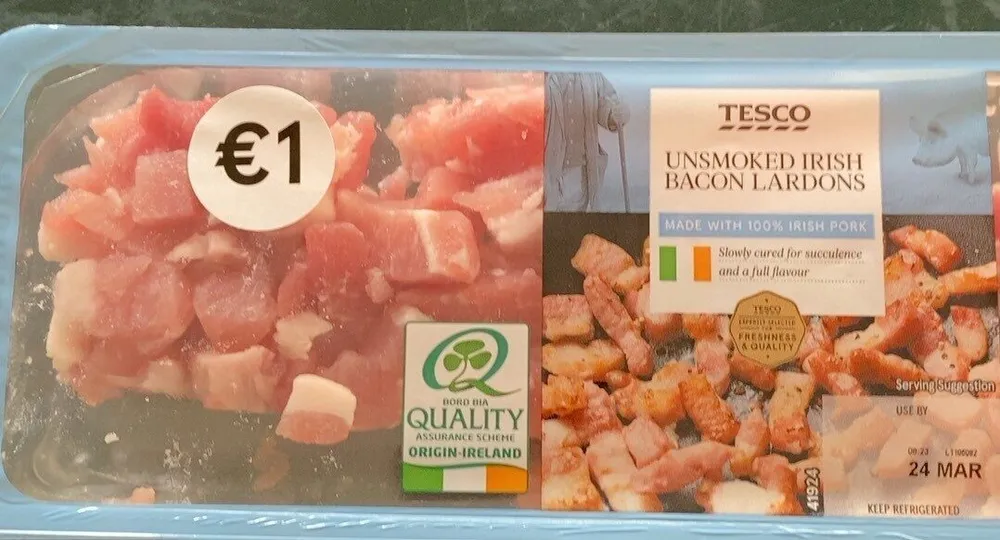 Unsmoked irish bacon lardons
