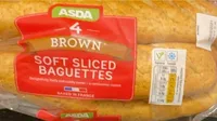 4 brown soft sliced baguettes