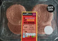 Red onion and cheese beef burguers