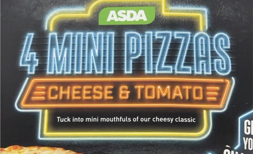 4 mini pizzas cheese and tomato