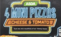 4 mini pizzas cheese and tomato