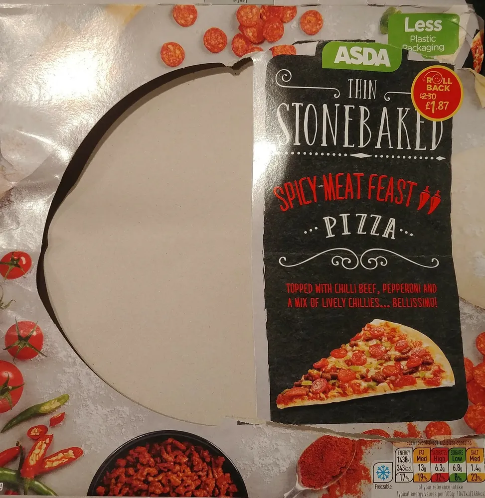 Thin Stonebaked Spicy Meat Feast Pizza