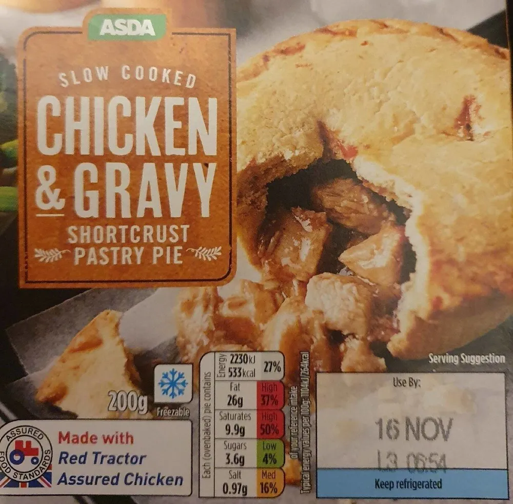 Chicken & gravy pastry pie