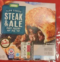 Slow cooked steak and ale puff pastry pie