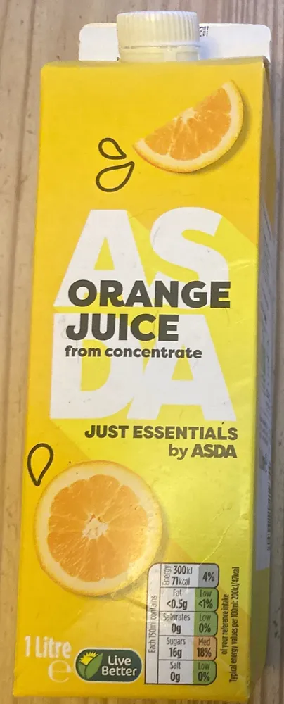 Just Essentials Orange Juice From Concentrate