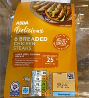 Breaded chicken steaks