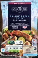 6 light & lean low fat pork sausages