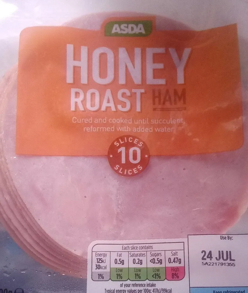10 SLICES HONEY ROAST HAM Subtle cured and cooked