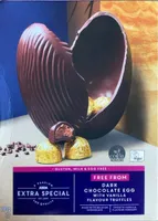 Free from Dark Chocolate egg with vanilla flavour truffles