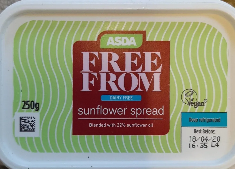 free from dairy free sunflower spread